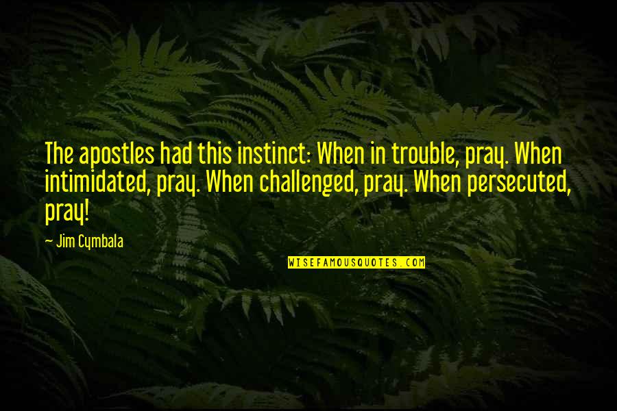 Not Intimidated Quotes By Jim Cymbala: The apostles had this instinct: When in trouble,