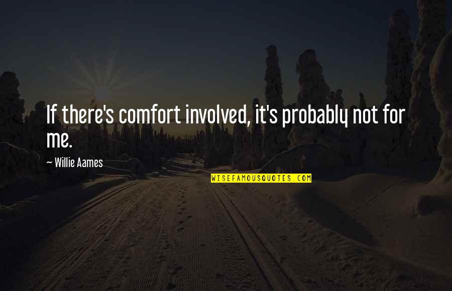Not Involved Quotes By Willie Aames: If there's comfort involved, it's probably not for