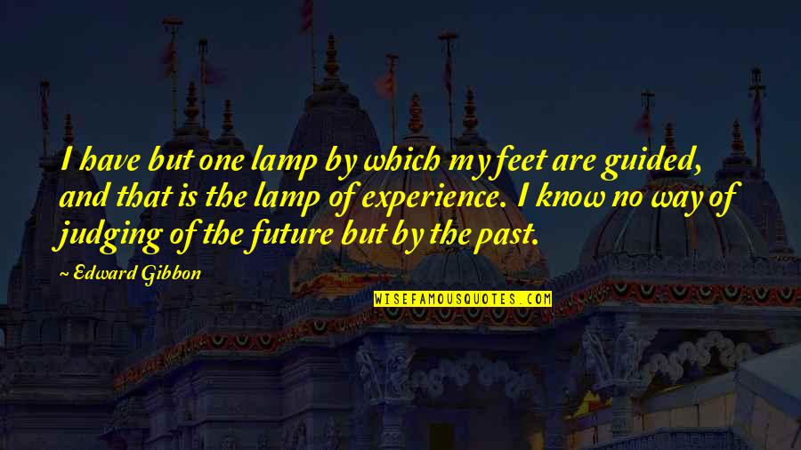 Not Judging My Past Quotes By Edward Gibbon: I have but one lamp by which my