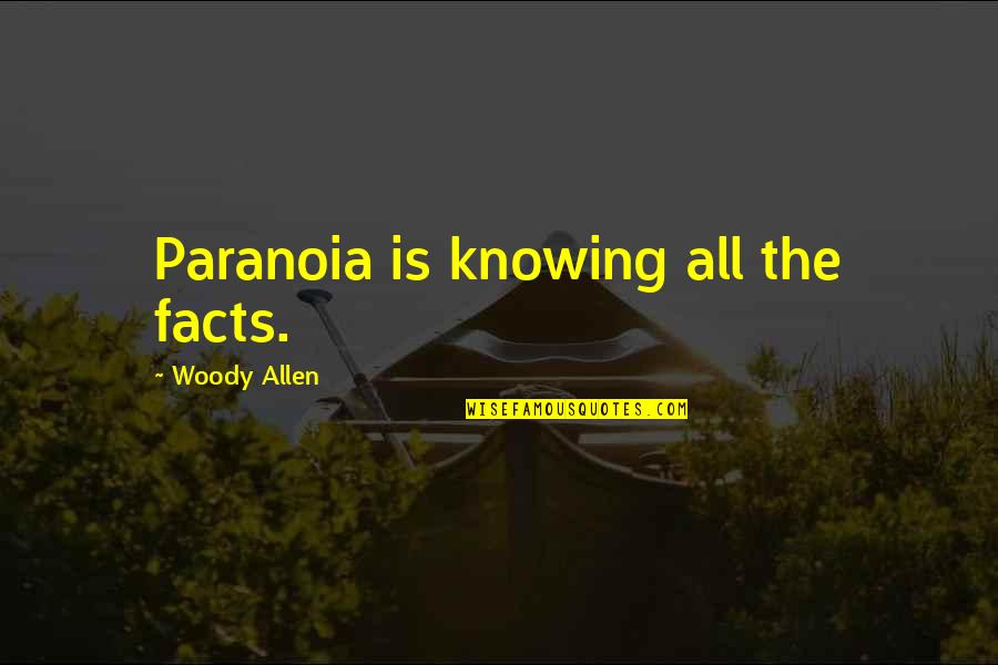 Not Knowing All The Facts Quotes By Woody Allen: Paranoia is knowing all the facts.