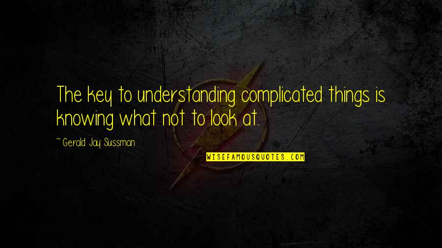 Not Knowing Things Quotes By Gerald Jay Sussman: The key to understanding complicated things is knowing