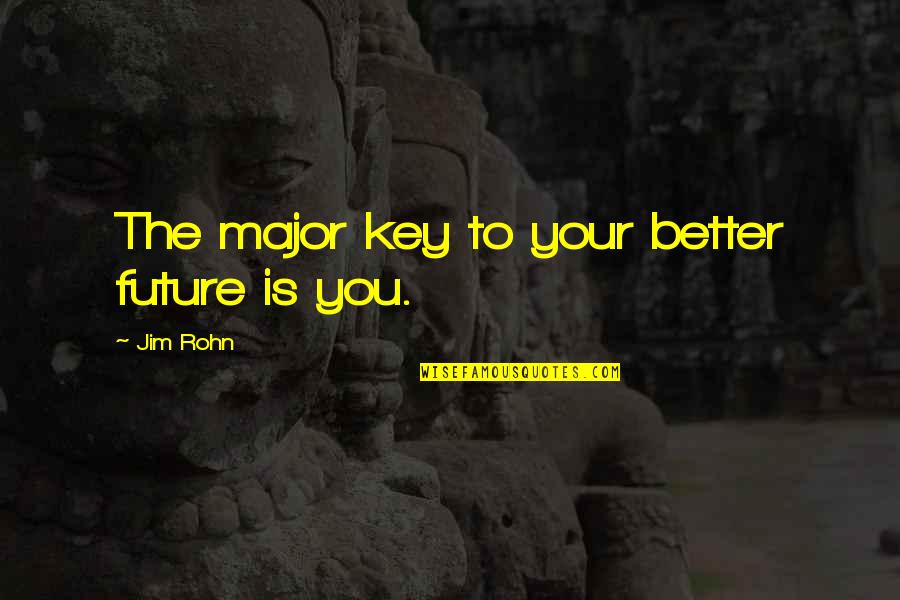 Not Knowing What Others Are Going Through Quotes By Jim Rohn: The major key to your better future is