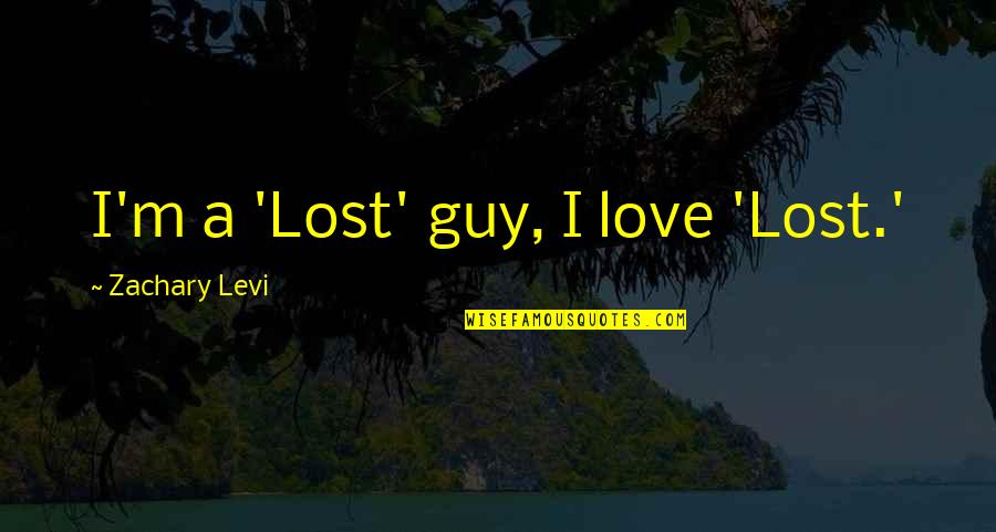 Not Knowing What U Have Till It's Gone Quotes By Zachary Levi: I'm a 'Lost' guy, I love 'Lost.'