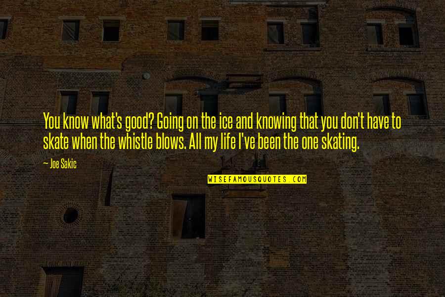 Not Knowing What You Don Know Quotes By Joe Sakic: You know what's good? Going on the ice