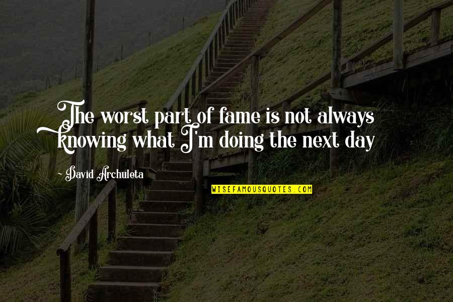 Not Knowing What You're Doing Quotes By David Archuleta: The worst part of fame is not always