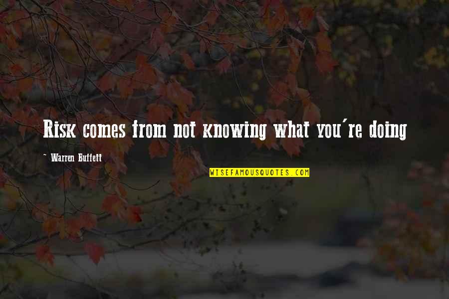 Not Knowing What You're Doing Quotes By Warren Buffett: Risk comes from not knowing what you're doing