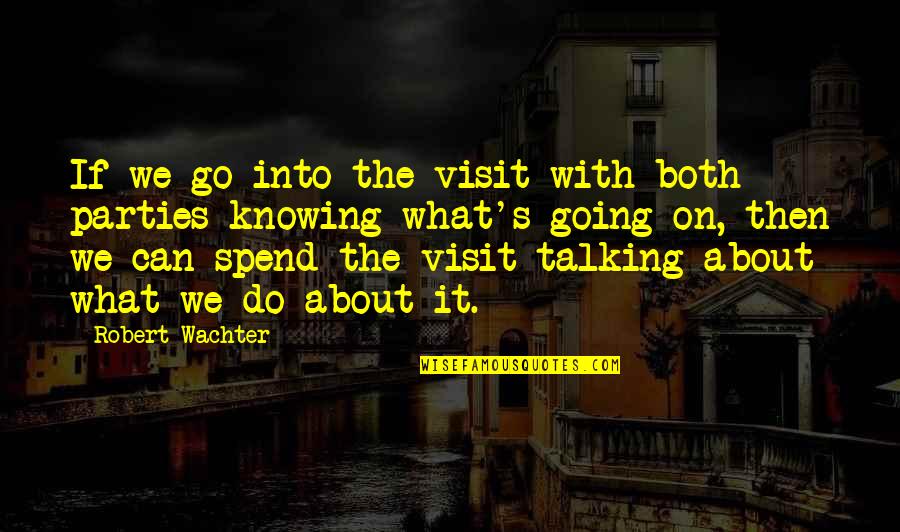 Not Knowing What You're Talking About Quotes By Robert Wachter: If we go into the visit with both