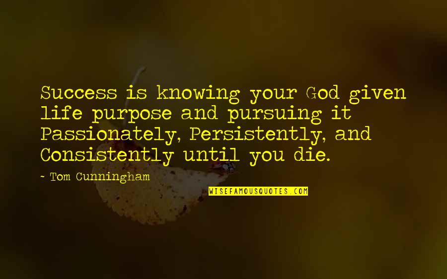 Not Knowing Your Purpose Quotes By Tom Cunningham: Success is knowing your God given life purpose