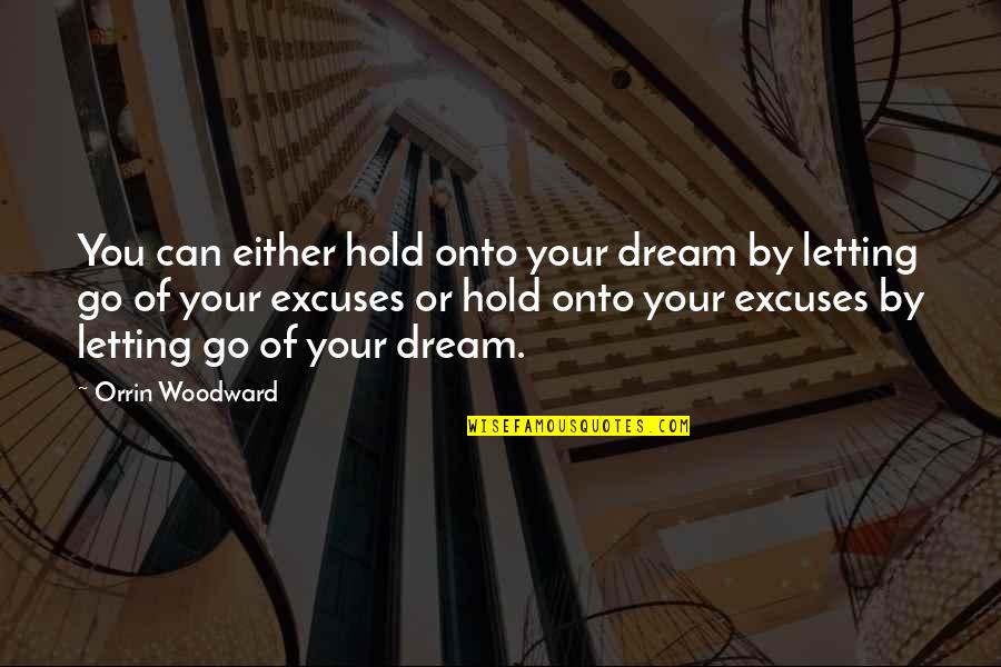 Not Letting Go Of Your Dreams Quotes By Orrin Woodward: You can either hold onto your dream by