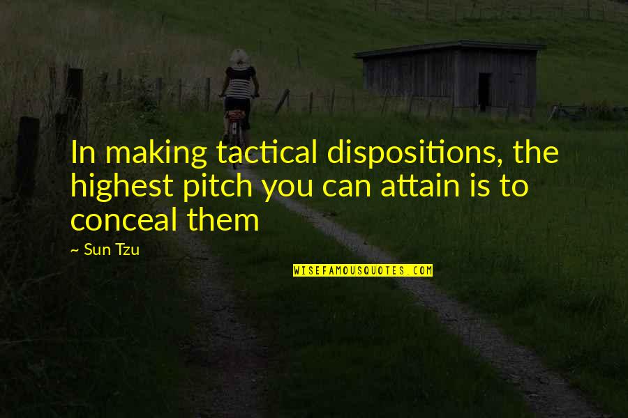Not Listening To What Others Think Quotes By Sun Tzu: In making tactical dispositions, the highest pitch you