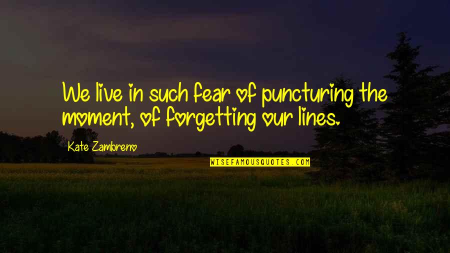 Not Live In Fear Quotes By Kate Zambreno: We live in such fear of puncturing the