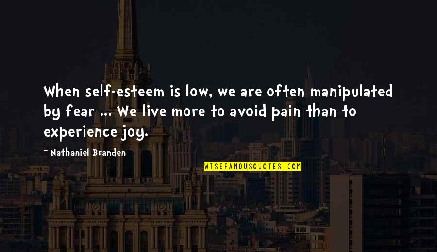 Not Live In Fear Quotes By Nathaniel Branden: When self-esteem is low, we are often manipulated