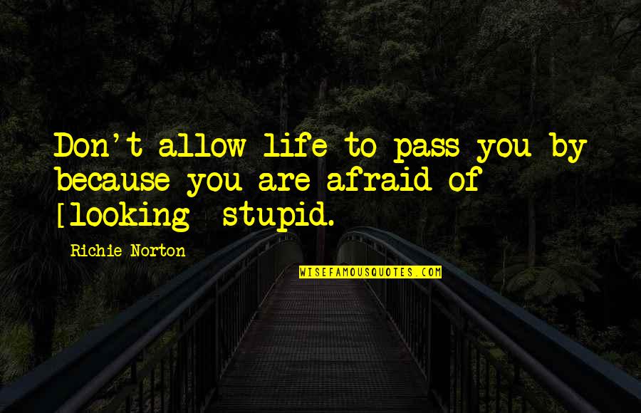 Not Living Your Life In Fear Quotes By Richie Norton: Don't allow life to pass you by because