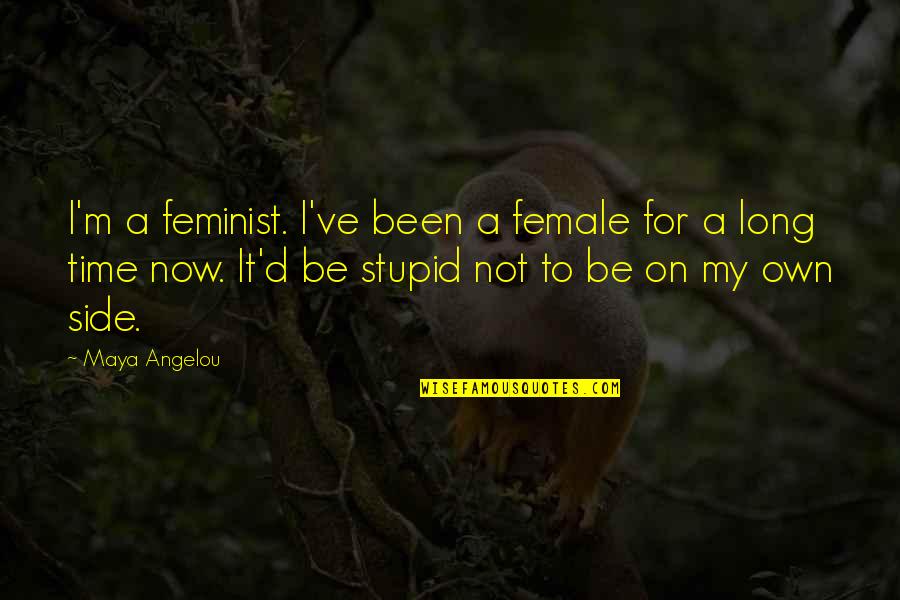 Not Long Now Quotes By Maya Angelou: I'm a feminist. I've been a female for