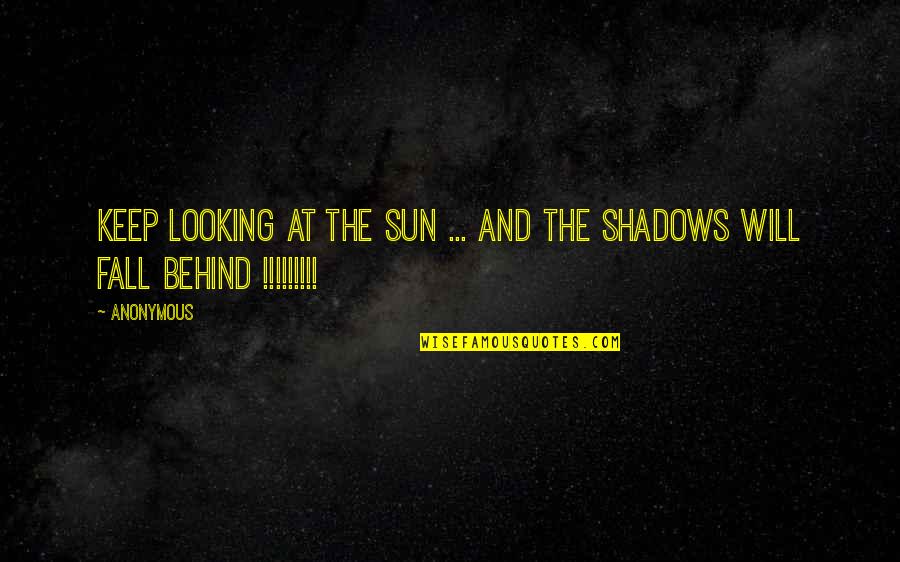 Not Looking Behind Quotes By Anonymous: Keep looking at the sun ... and the