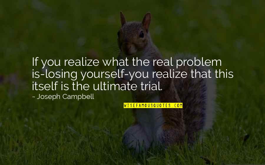 Not Losing Yourself Quotes By Joseph Campbell: If you realize what the real problem is-losing