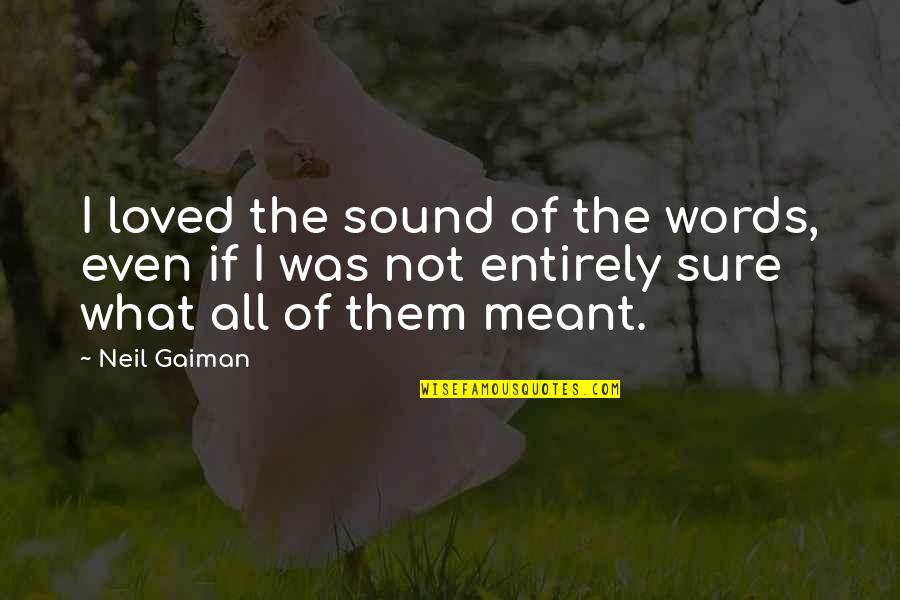 Not Meant Quotes By Neil Gaiman: I loved the sound of the words, even