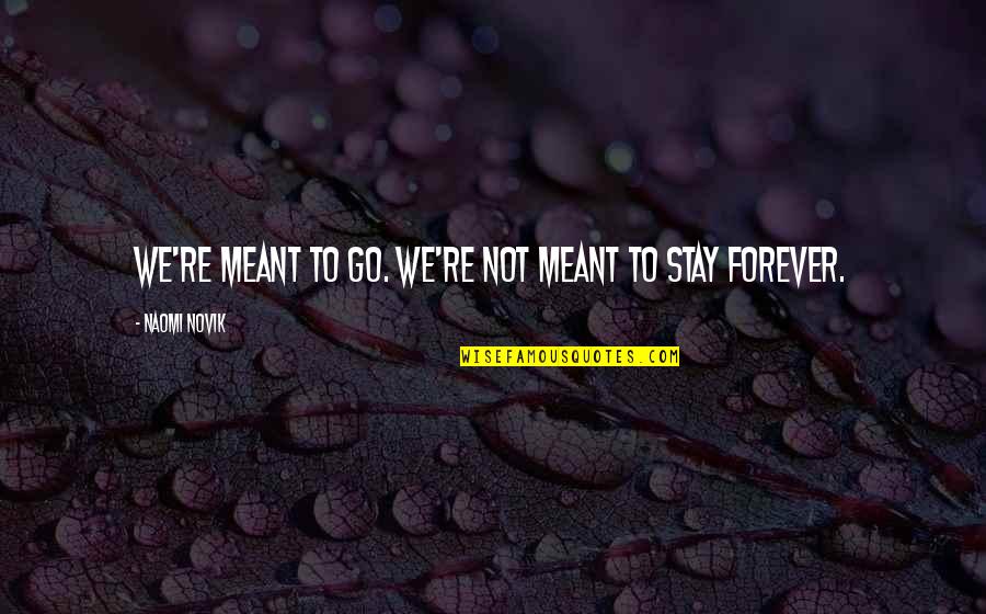 Not Meant To Quotes By Naomi Novik: We're meant to go. We're not meant to
