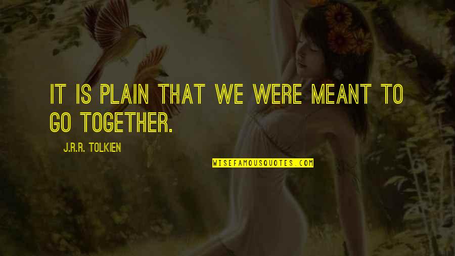 Not Meant Together Quotes By J.R.R. Tolkien: It is plain that we were meant to