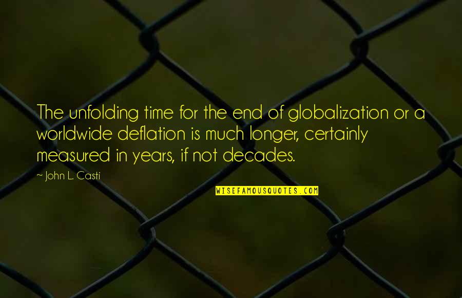 Not Much Longer Quotes By John L. Casti: The unfolding time for the end of globalization