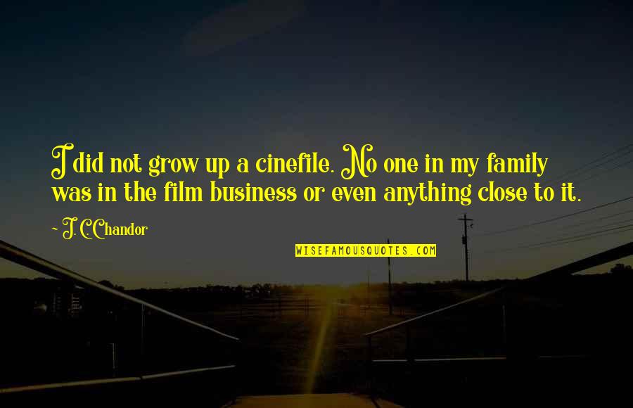 Not My Business Quotes By J. C. Chandor: I did not grow up a cinefile. No Not My Business Quotes By J. C. Chandor: I did not grow up a cinefile. No