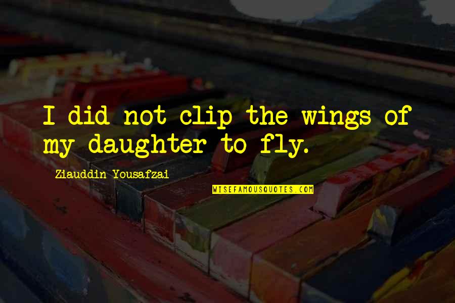Not My Daughter Quotes By Ziauddin Yousafzai: I did not clip the wings of my Not My Daughter Quotes By Ziauddin Yousafzai: I did not clip the wings of my