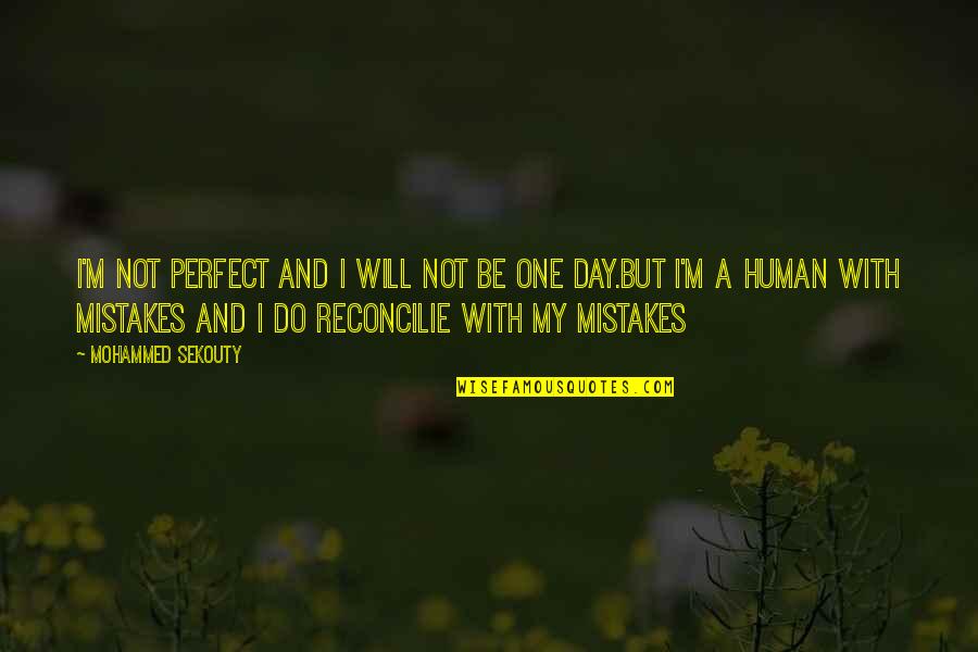 Not My Day Quotes By Mohammed Sekouty: I'm not perfect and I will not be