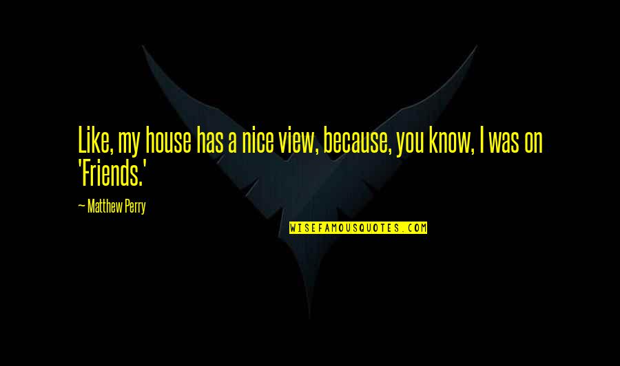 Not Nice Friends Quotes By Matthew Perry: Like, my house has a nice view, because,