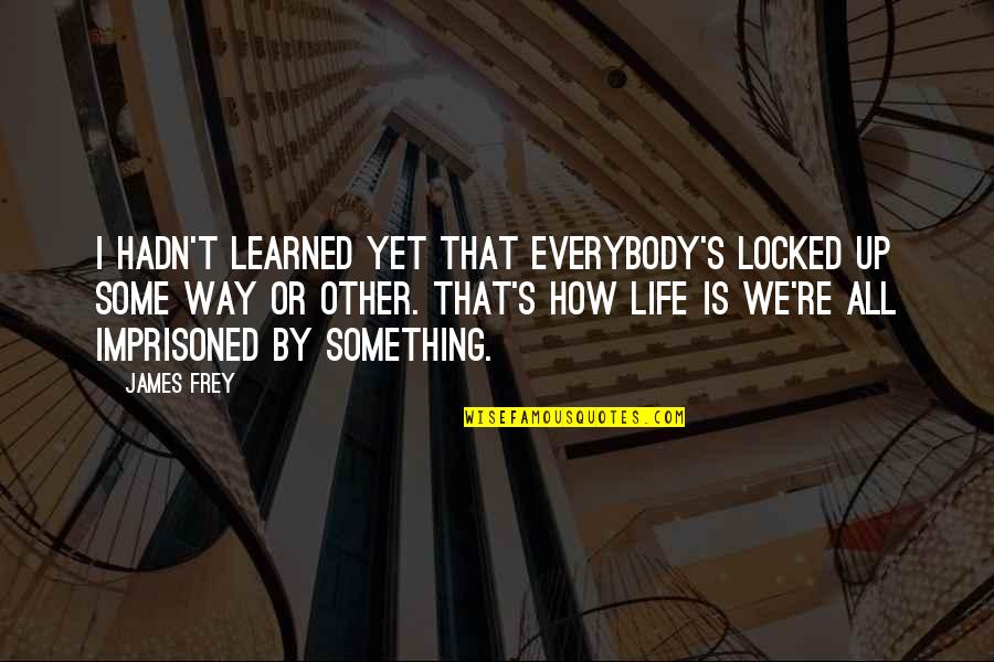 Not No Way Not No How Quotes By James Frey: I hadn't learned yet that everybody's locked up Not No Way Not No How Quotes By James Frey: I hadn't learned yet that everybody's locked up