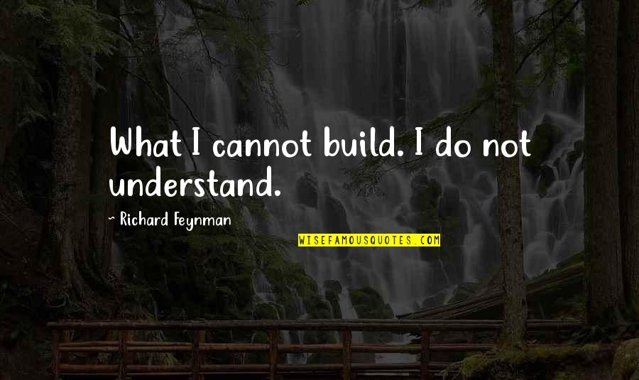 Not On Speaking Terms Quotes By Richard Feynman: What I cannot build. I do not understand.