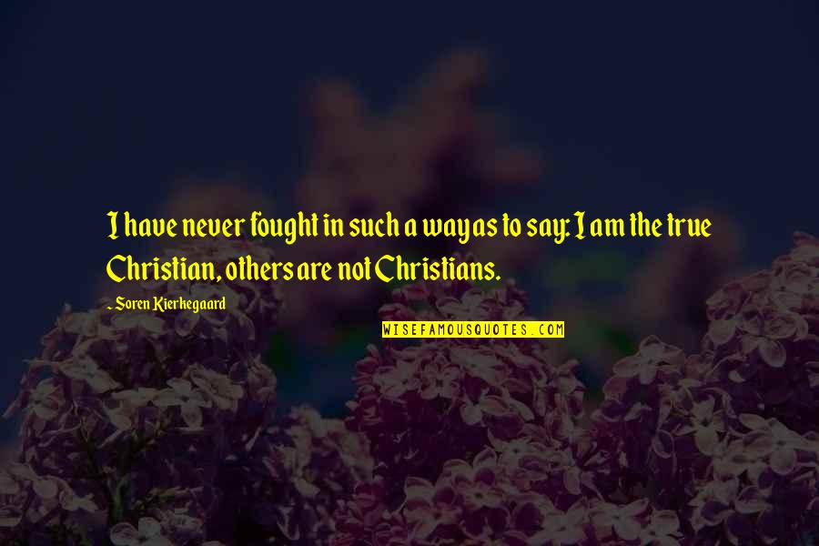 Not Others Quotes By Soren Kierkegaard: I have never fought in such a way