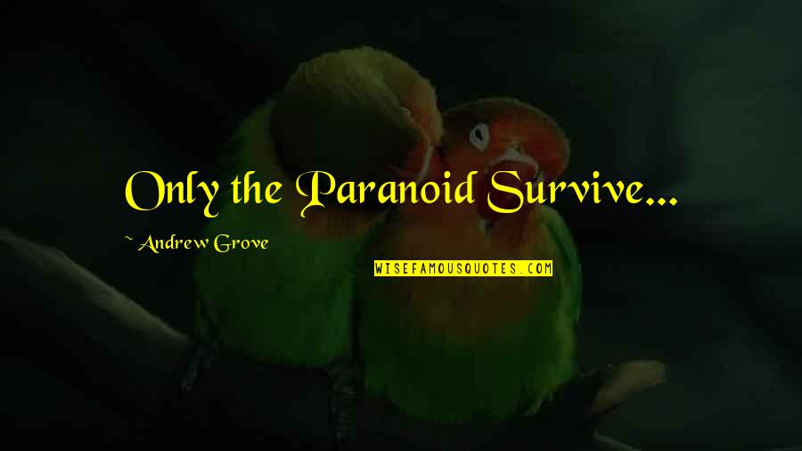 Not Paranoid Quotes By Andrew Grove: Only the Paranoid Survive...