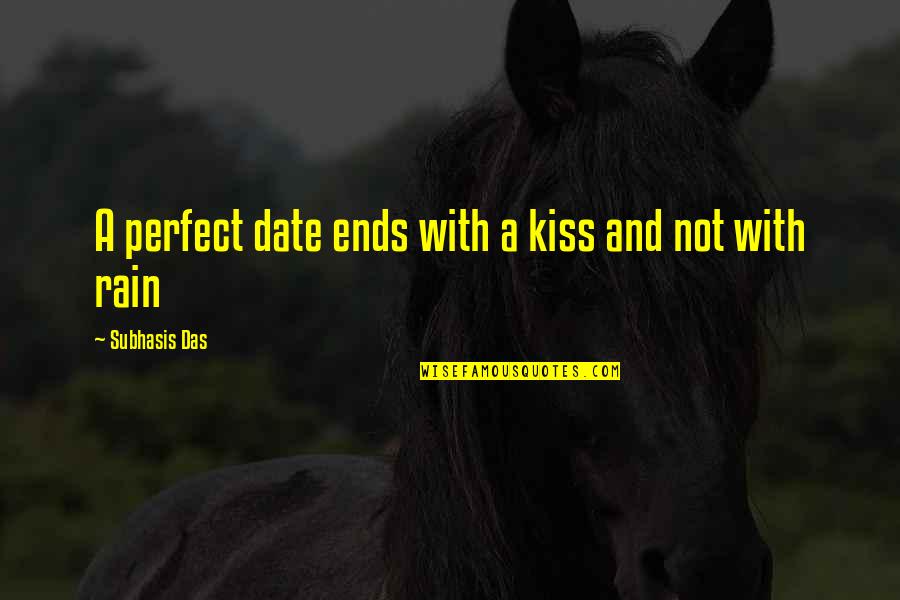 Not Perfect Love Quotes By Subhasis Das: A perfect date ends with a kiss and
