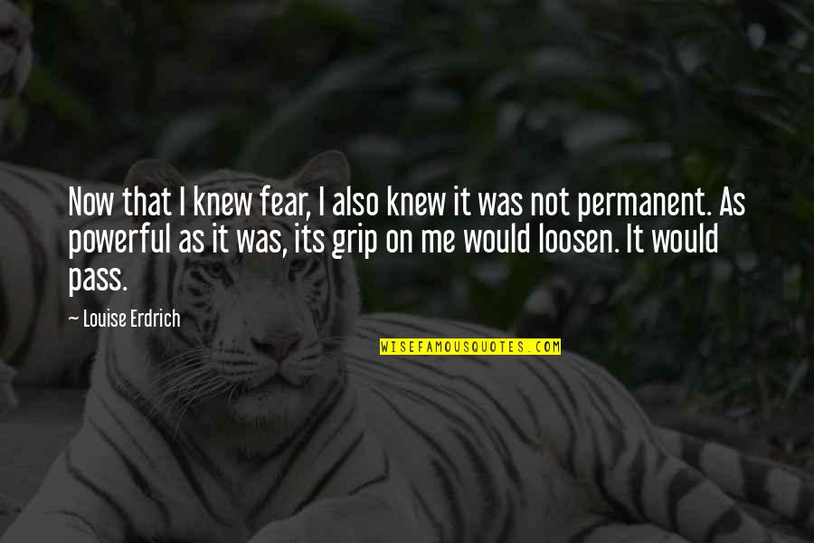 Not Permanent Quotes By Louise Erdrich: Now that I knew fear, I also knew
