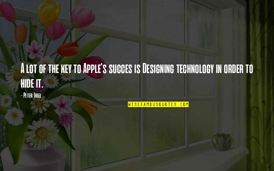 Not Playing Favorites Quotes By Peter Thiel: A lot of the key to Apple's succes