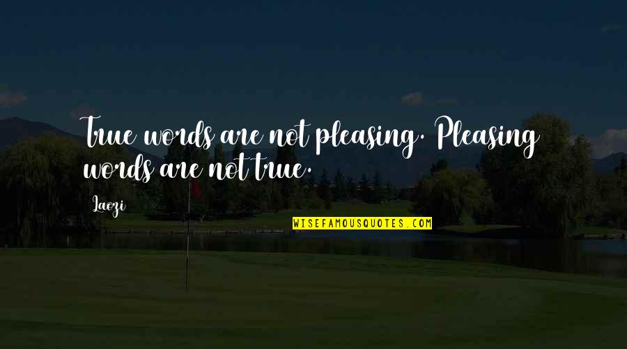 Not Pleasing You Quotes By Laozi: True words are not pleasing. Pleasing words are