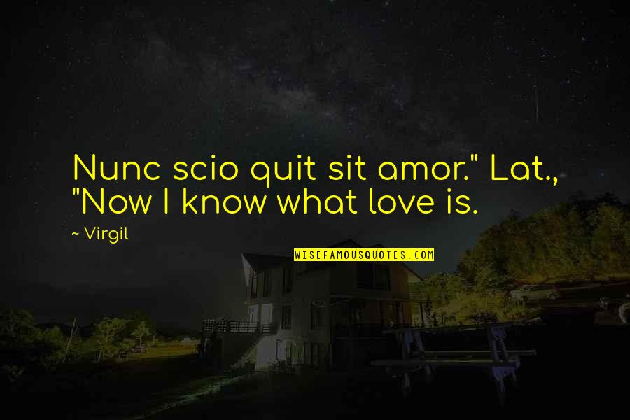 Not Quitting Love Quotes By Virgil: Nunc scio quit sit amor." Lat., "Now I