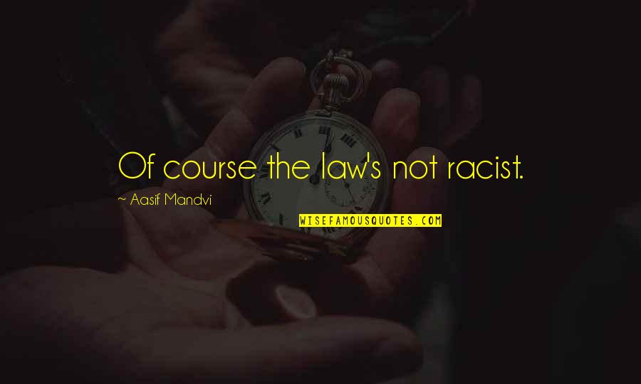 Not Racist Quotes By Aasif Mandvi: Of course the law's not racist.