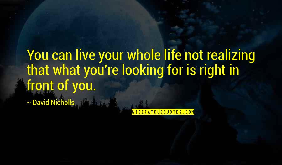 Not Realizing What's In Front Of You Quotes By David Nicholls: You can live your whole life not realizing