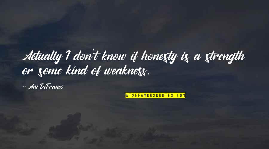 Not Relying On Friends Quotes By Ani DiFranco: Actually I don't know if honesty is a