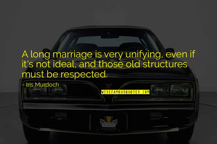 Not Respected Quotes By Iris Murdoch: A long marriage is very unifying, even if