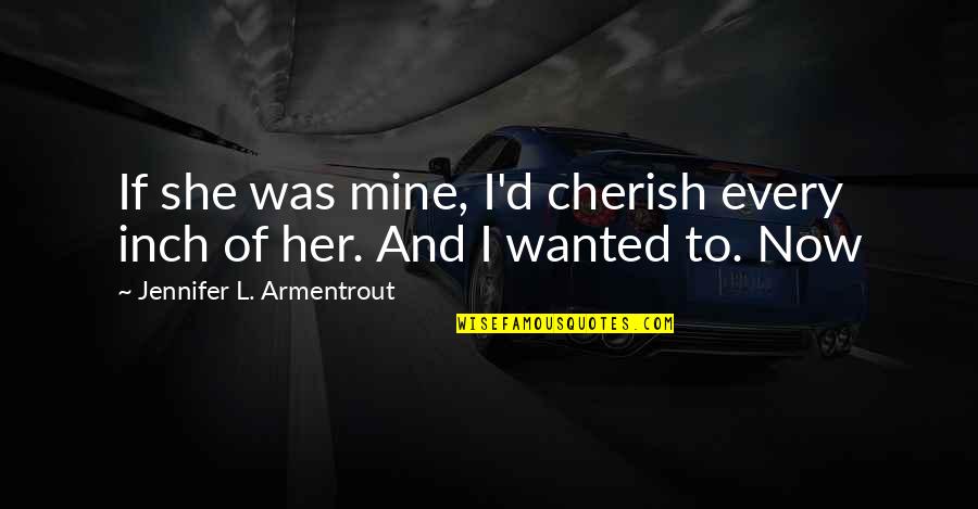 Not Responsible For Others Happiness Quotes By Jennifer L. Armentrout: If she was mine, I'd cherish every inch