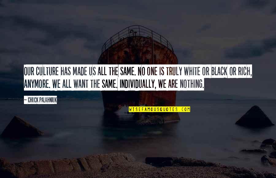 Not Same Anymore Quotes By Chuck Palahniuk: Our culture has made us all the same.