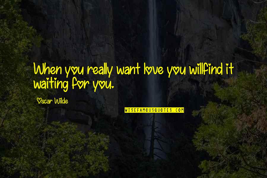 Not Sappy Love Quotes By Oscar Wilde: When you really want love you willfind it