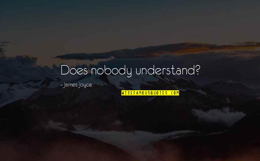 Not Saying Stupid Things Quotes By James Joyce: Does nobody understand?