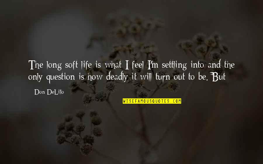 Not Settling In Life Quotes By Don DeLillo: The long soft life is what I feel