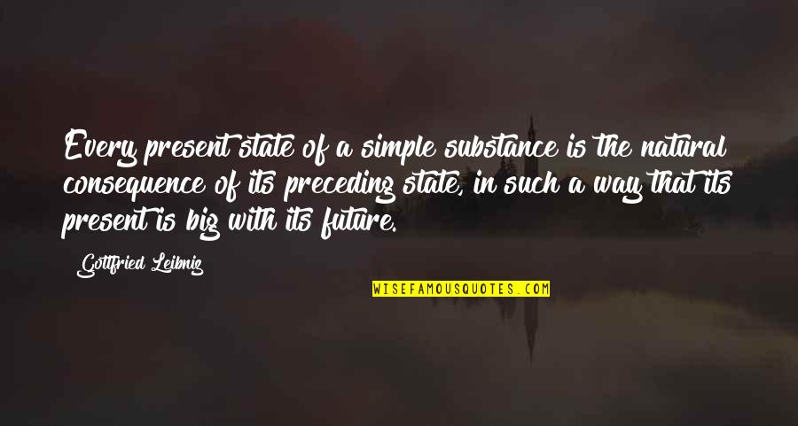 Not Settling On Love Quotes By Gottfried Leibniz: Every present state of a simple substance is