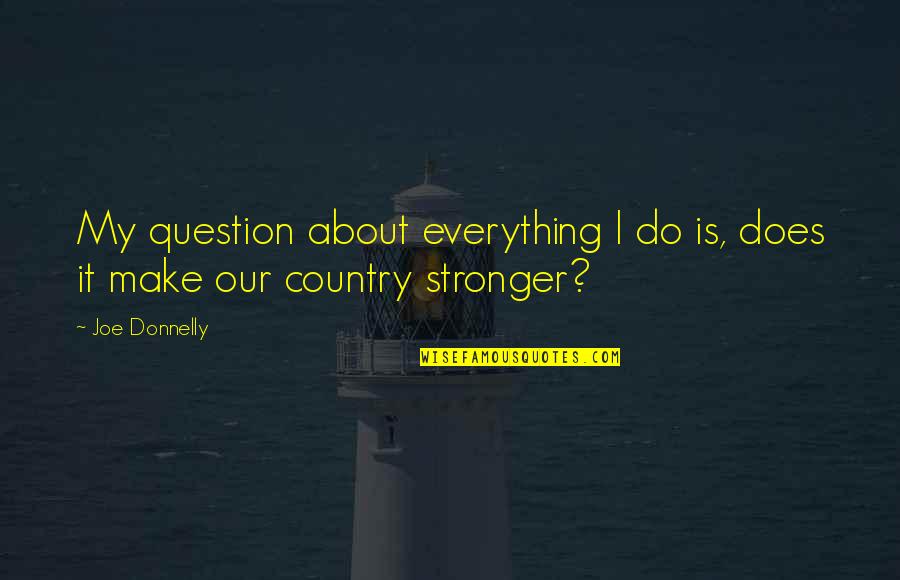 Not Settling On Love Quotes By Joe Donnelly: My question about everything I do is, does