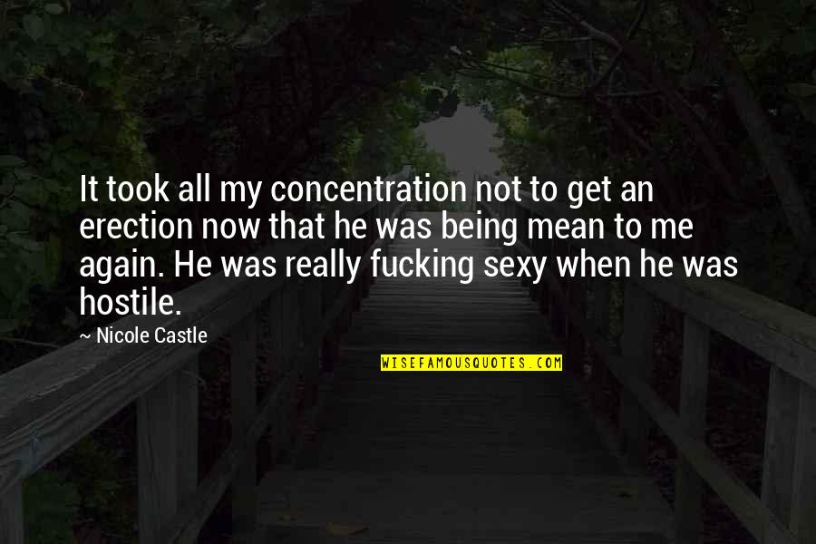 Not Sexy Quotes By Nicole Castle: It took all my concentration not to get