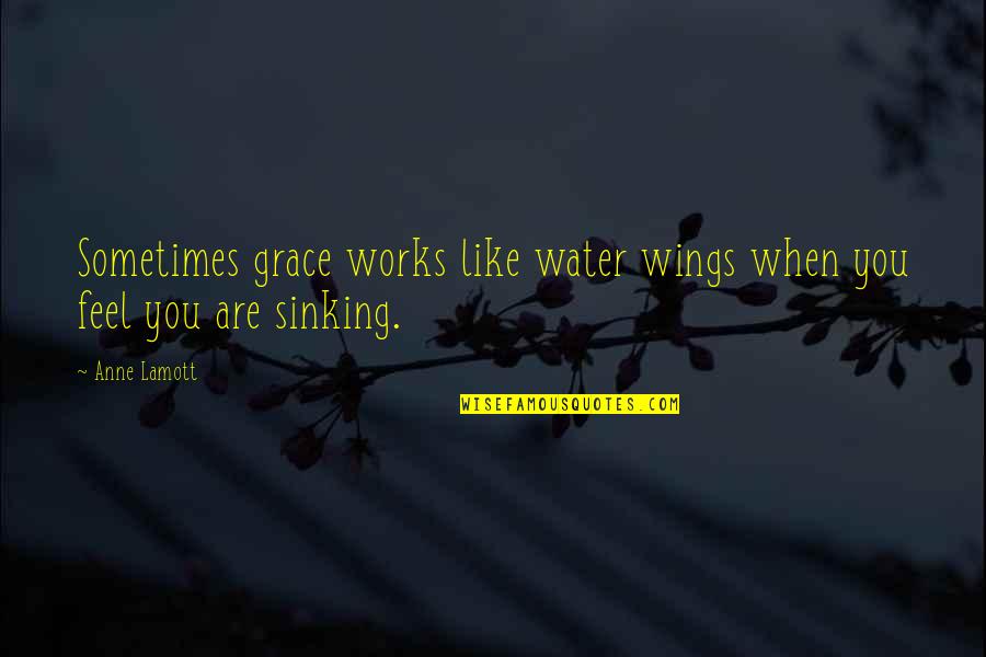 Not Sinking Quotes By Anne Lamott: Sometimes grace works like water wings when you